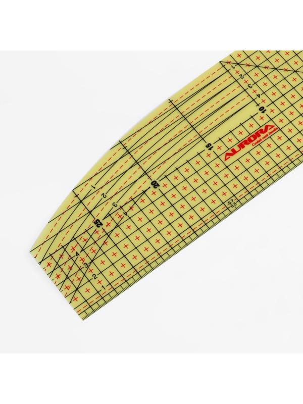 Лекало портновское метрическое, жаропрочное, 30 × 10 см, цвет жёлтый