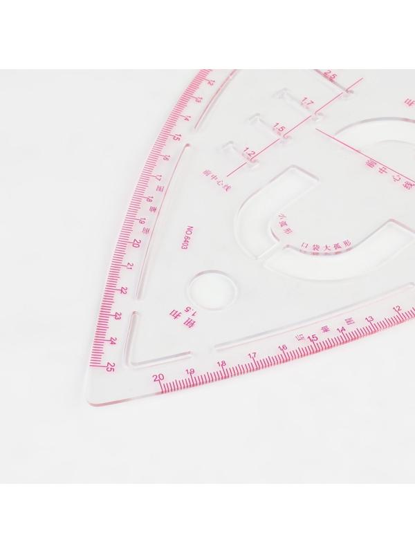 Лекало портновское метрическое «Капля», премиум, 20,5 × 13,3 см, толщина 1,5 мм, цвет прозрачный
