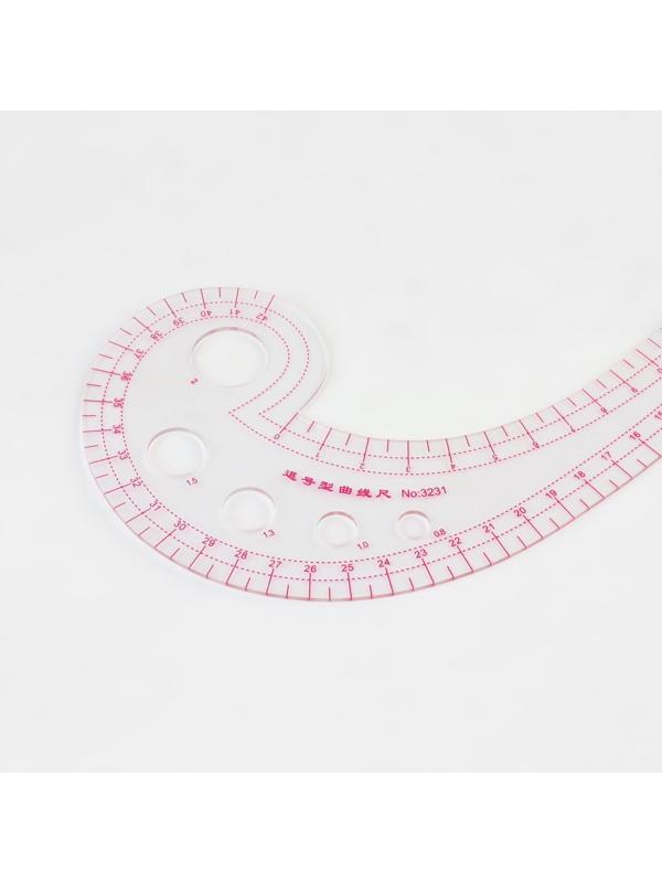 Лекало портновское метрическое «Улитка», премиум, 30 × 10,5 см, толщина 1,5 мм, цвет прозрачный