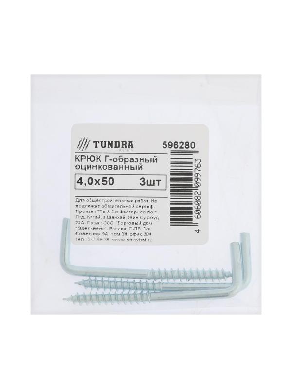 Шуруп-костыль, ТУНДРА, 4,0x50 белый цинк 3 шт