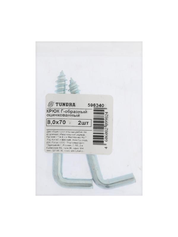 Шуруп-костыль ТУНДРА, белый цинк, 8x70 мм, 2 шт
