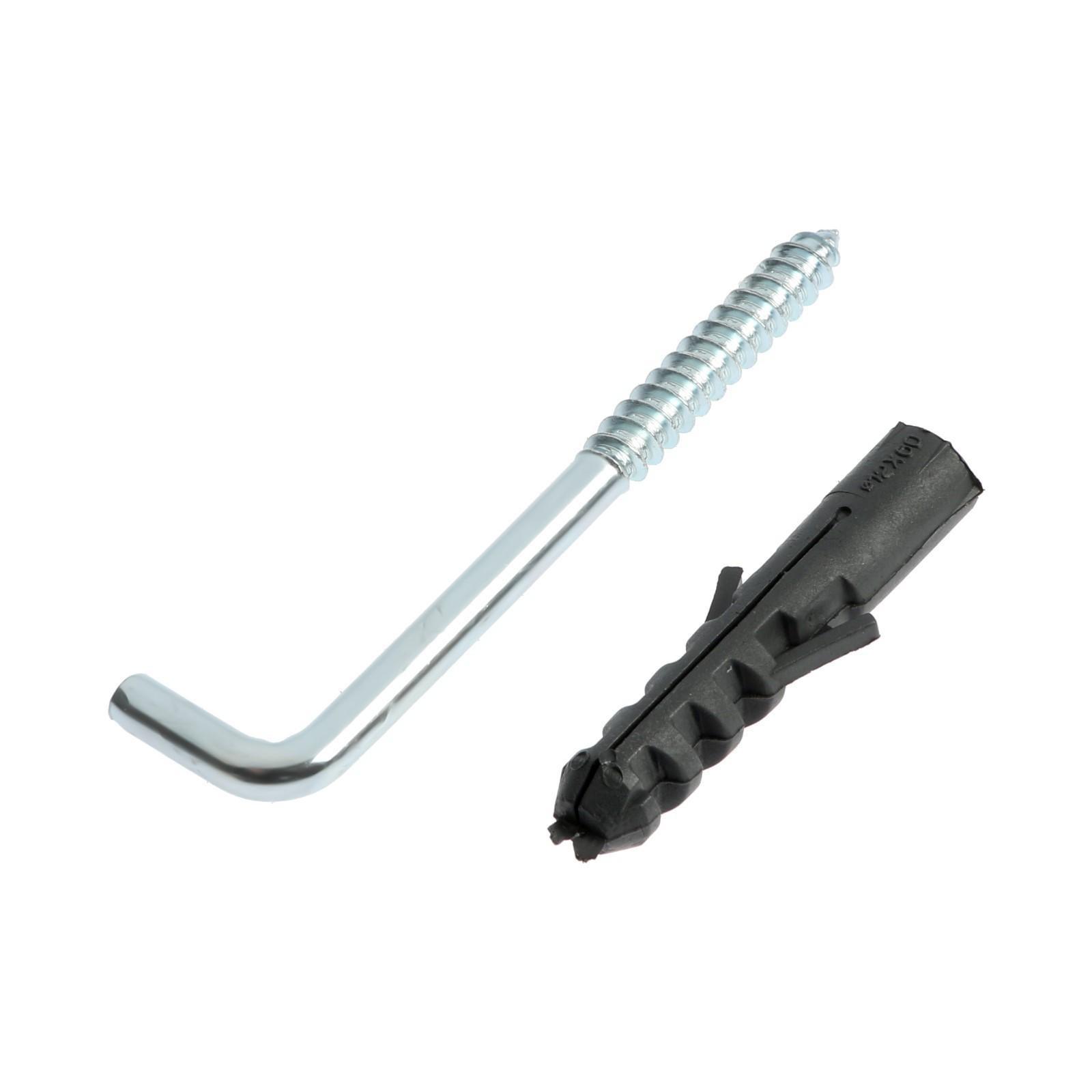 Шуруп-костыль ТУНДРА, белый цинк, с дюбелем, 8x100 мм