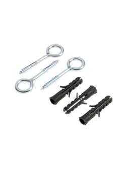 Шуруп-кольцо, с дюбелем, ТУНДРА, 8 мм белый цинк 3 шт