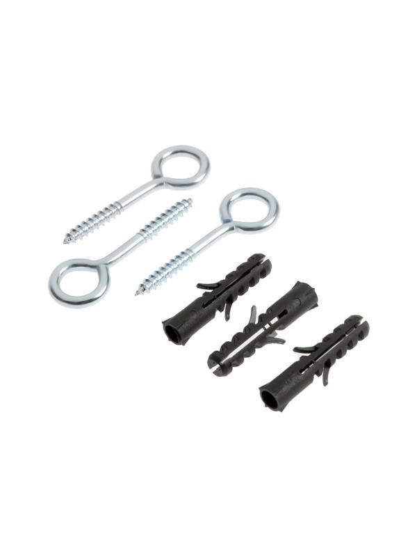 Шуруп-кольцо, с дюбелем, ТУНДРА, 8 мм белый цинк 3 шт