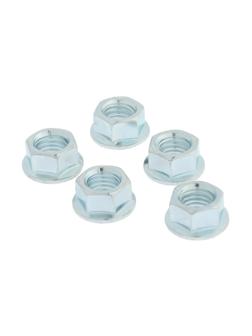 Гайка с фланцем, ТУНДРА, DIN 6923 М10 белый цинк 5 шт