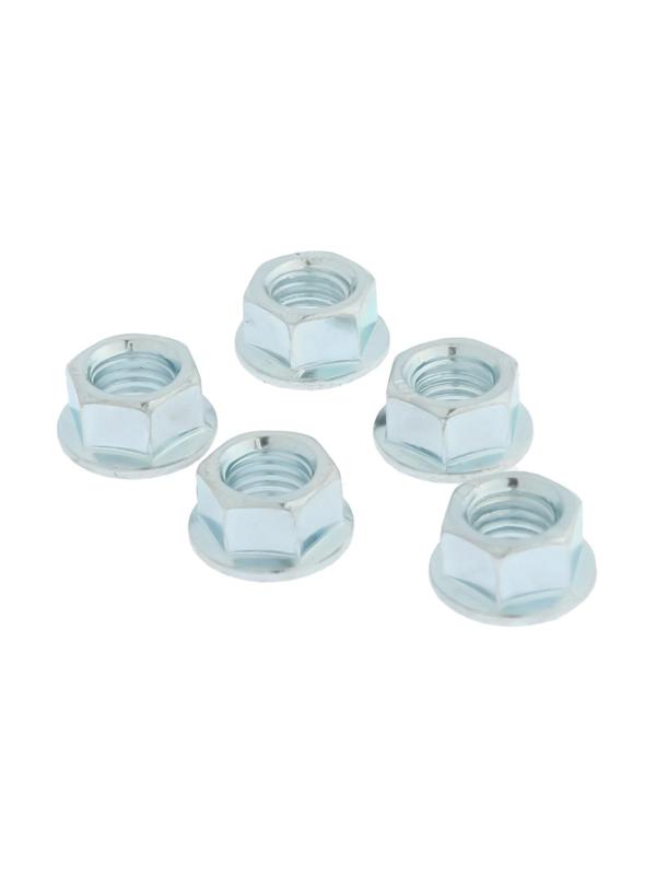 Гайка с фланцем, ТУНДРА, DIN 6923 М10 белый цинк 5 шт