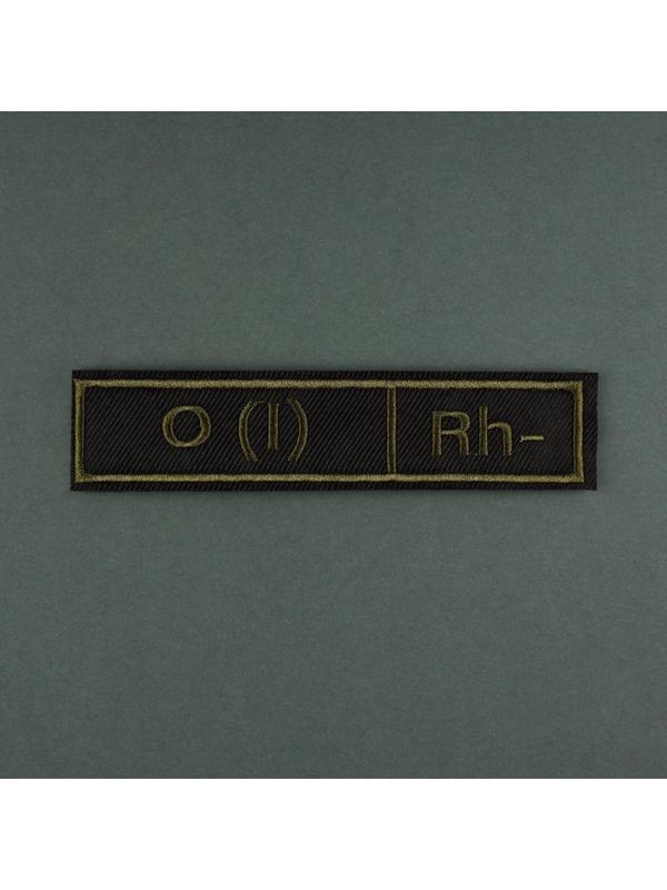 Шеврон на липучке «Группа крови I отрицательная», 12 × 2,55 см, цвет хаки