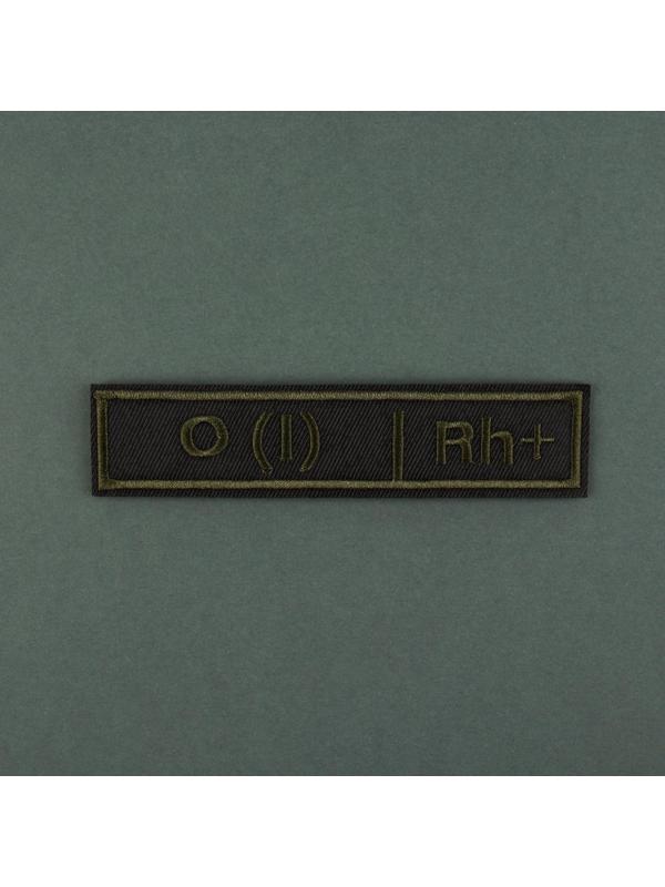 Шеврон на липучке «Группа крови I положительная», 12 × 2,55 см, цвет хаки