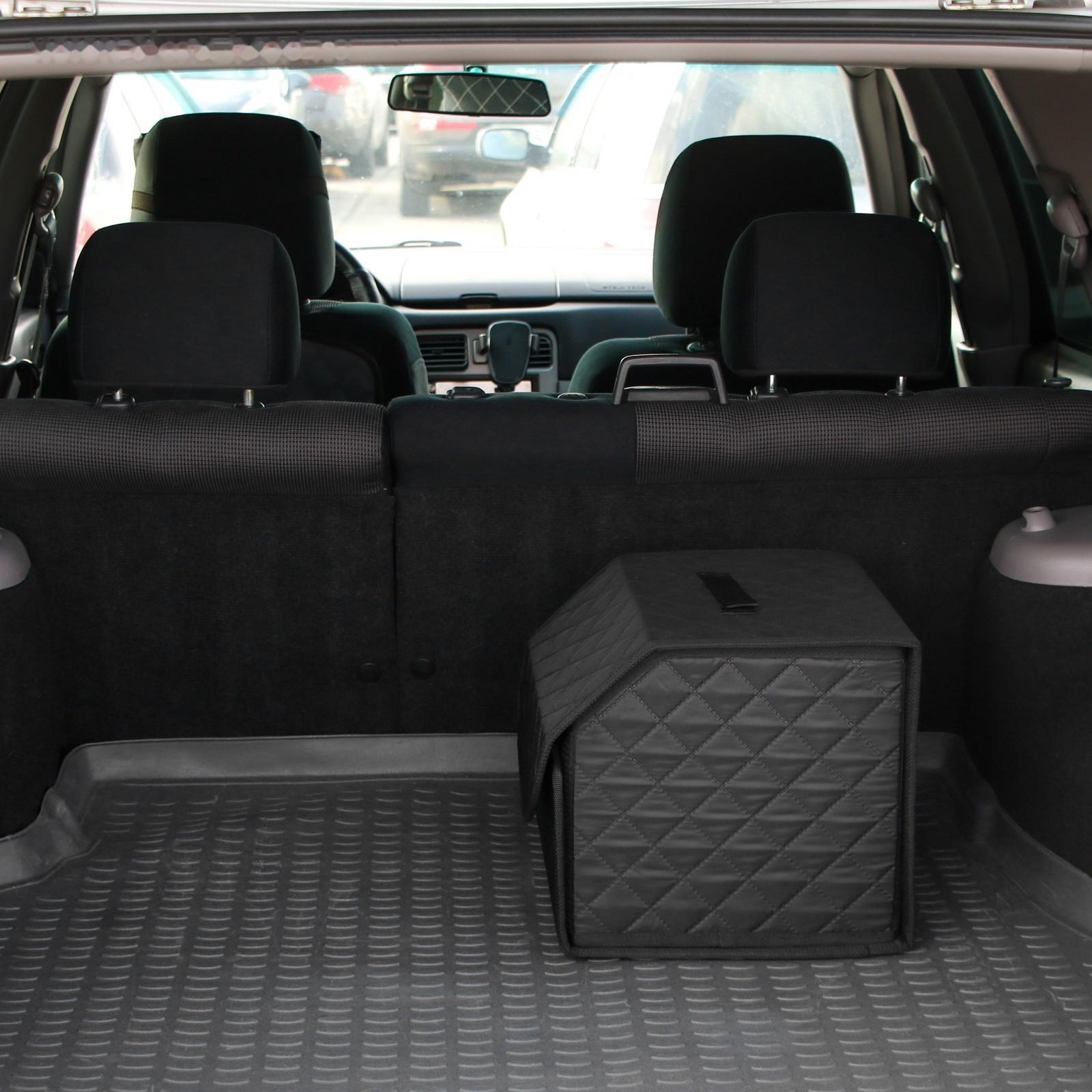 Органайзер саквояж в багажник автомобиля Cartage, оксфорд стеганый, 33 см, черный