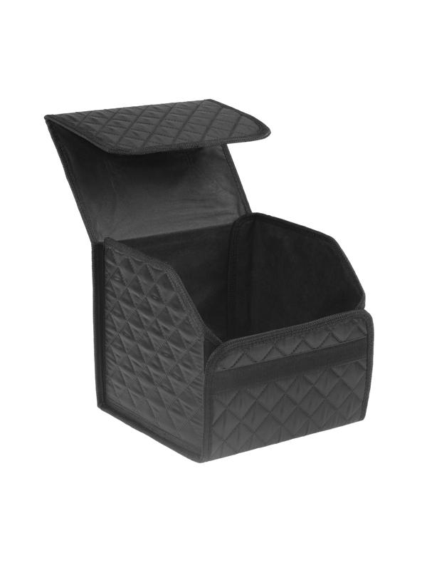 Органайзер саквояж в багажник автомобиля Cartage, оксфорд стеганый, 33 см, черный