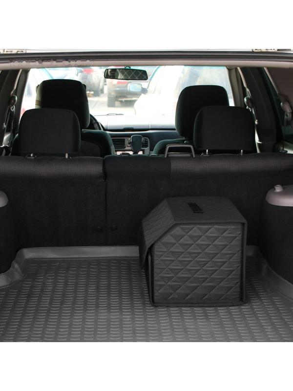 Органайзер саквояж в багажник автомобиля Cartage, оксфорд стеганый, 33 см, черный