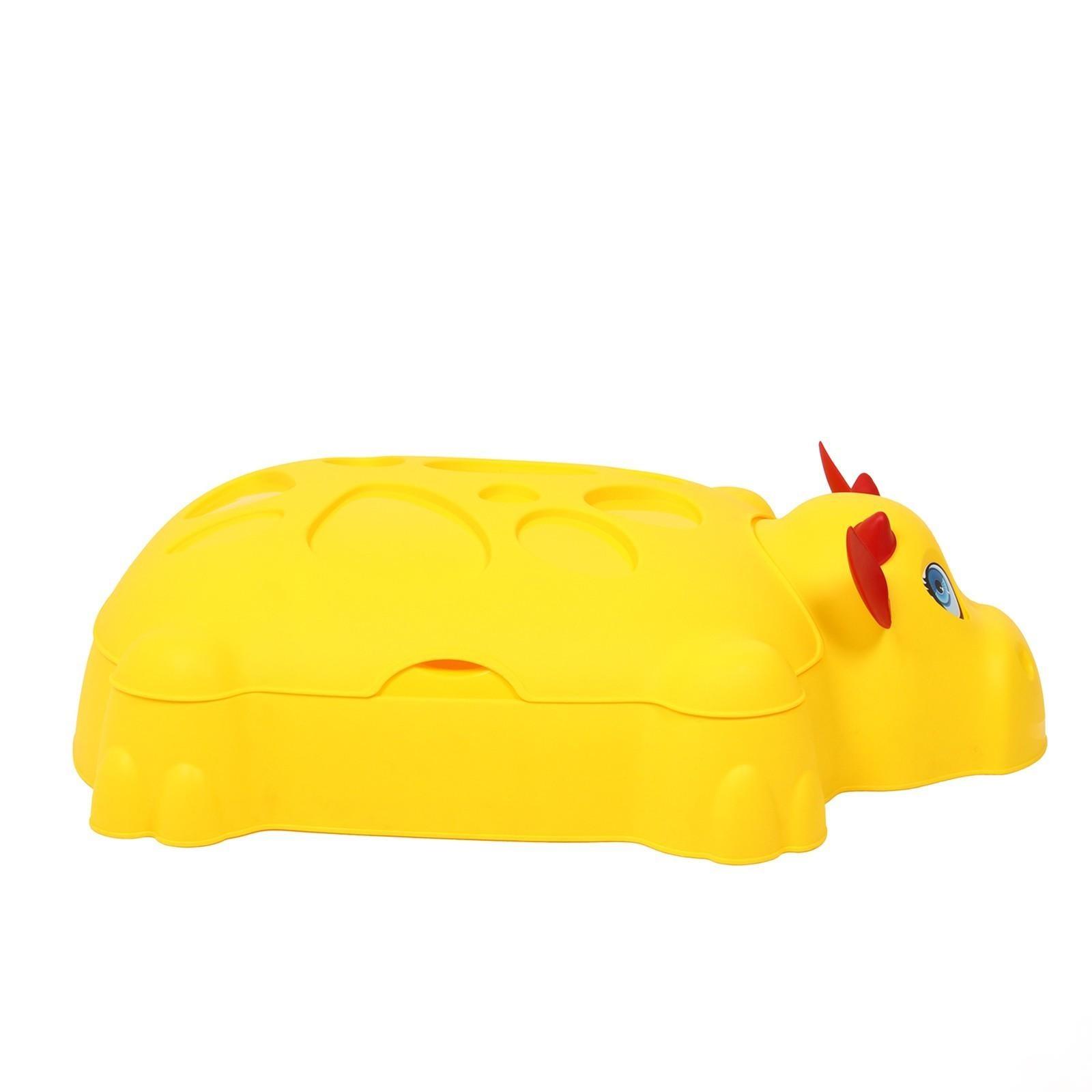 Песочница пластиковая, с крышкой, 116 × 83 × 30 см, «Коровка»