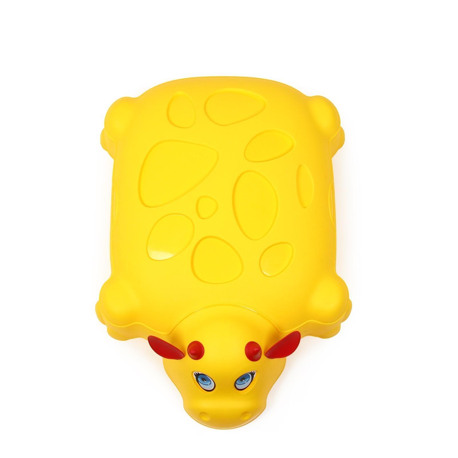 Песочница пластиковая, с крышкой, 116 × 83 × 30 см, «Коровка»