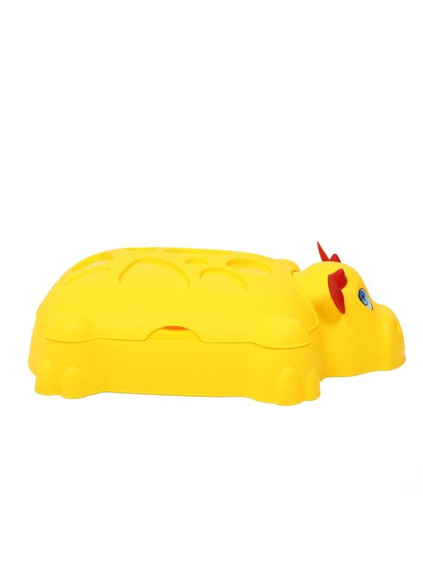 Песочница пластиковая, с крышкой, 116 × 83 × 30 см, «Коровка»