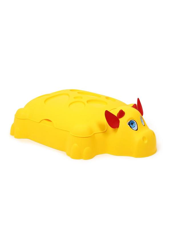 Песочница пластиковая, с крышкой, 116 × 83 × 30 см, «Коровка»