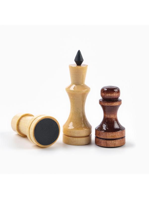 Шахматные фигуры обиходные, король h-7 см d-2.4 см, пешка h-4.4 см d-2.4 см, лак