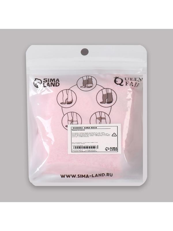 Напяточники для педикюра, увлажняющие, махровые, с силиконовой вкладкой, one size, цвет розовый