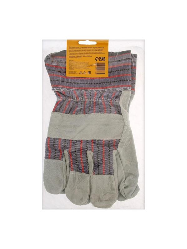 Краги сварщика спилковые ТУНДРА, комбинированные, пятипалые, телячья кожа, 270 мм, 200 г