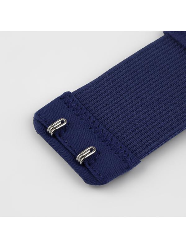 Застёжка-удлинитель для бюстгальтера, 3 ряда 2 крючка, 3,2 × 10,5 см, 5 шт, цвет тёмно-синий