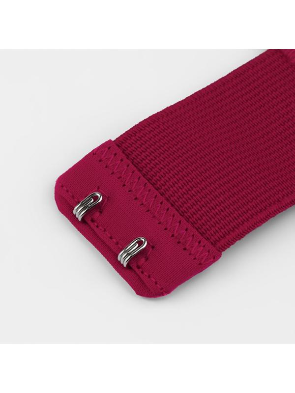 Застёжка-удлинитель для бюстгальтера, 3 ряда 2 крючка, 3,2 × 10,5 см, 5 шт, цвет бордовый