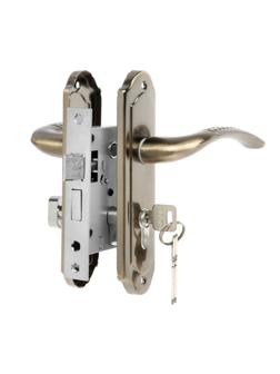 Замок врезной LOCKLAND RD001, с ручкой, 3 ключа, цвет бронза