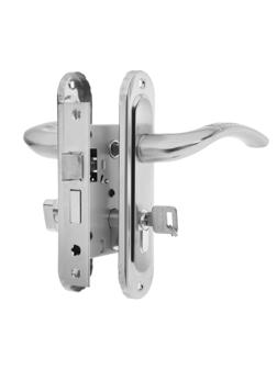 Замок врезной LOCKLAND RD002, с ручкой, 3 ключа, цвет хром