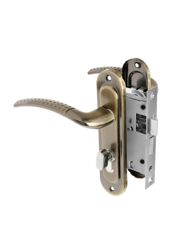 Замок врезной LOCKLAND RD002, с ручкой, 3 ключа, цвет бронза