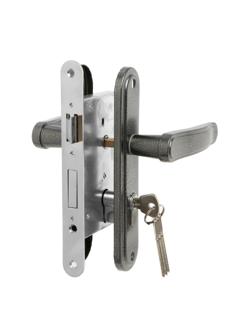 Замок врезной LOCKLAND RD008, с ручкой, цвет графит