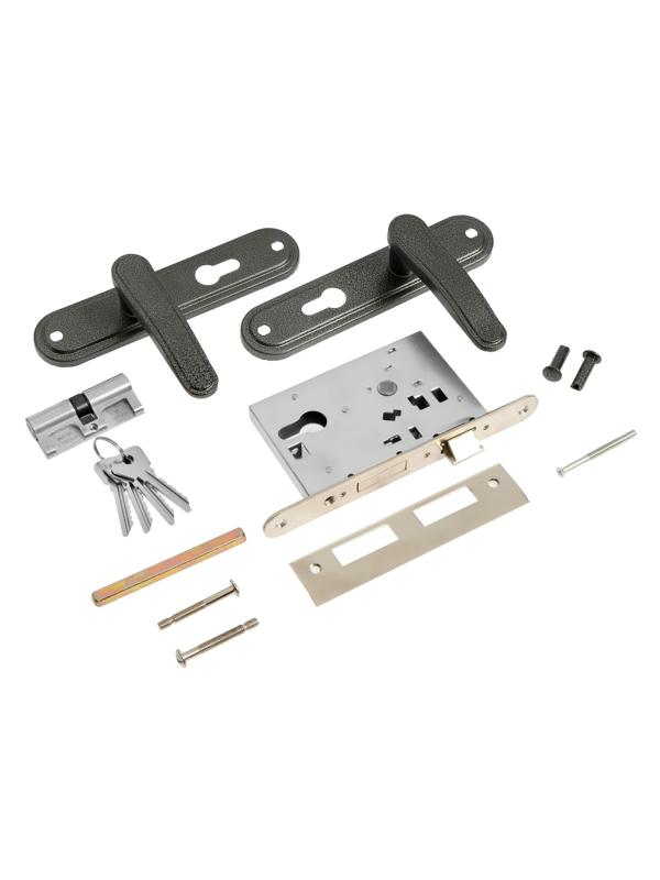 Замок врезной LOCKLAND RD008, с ручкой, цвет графит