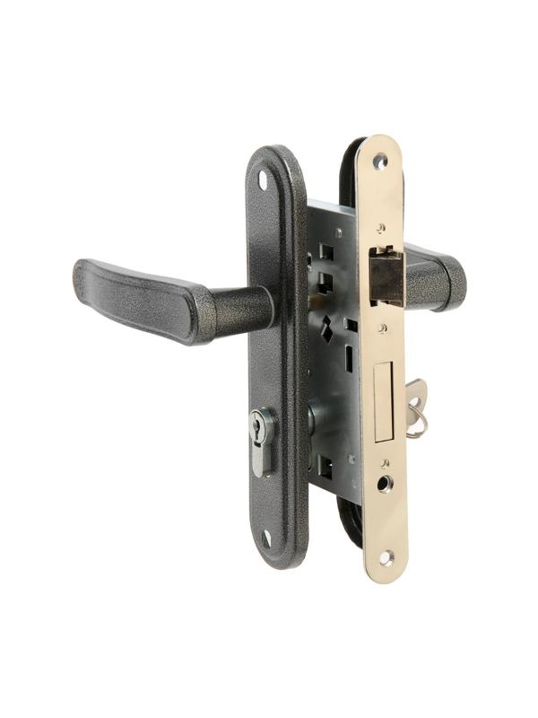 Замок врезной LOCKLAND RD008, с ручкой, цвет графит