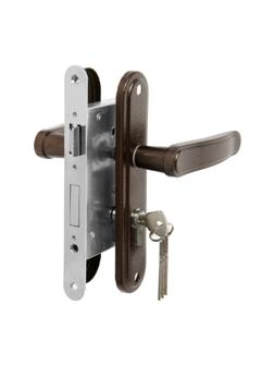 Замок врезной LOCKLAND RD008, с ручкой, цвет коричневый