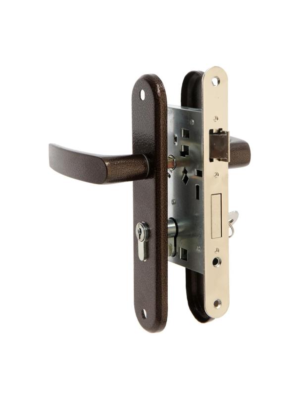 Замок врезной LOCKLAND RD009, с ручкой, цвет коричневый