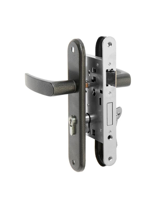 Замок врезной LOCKLAND RD009, с ручкой, цвет графит