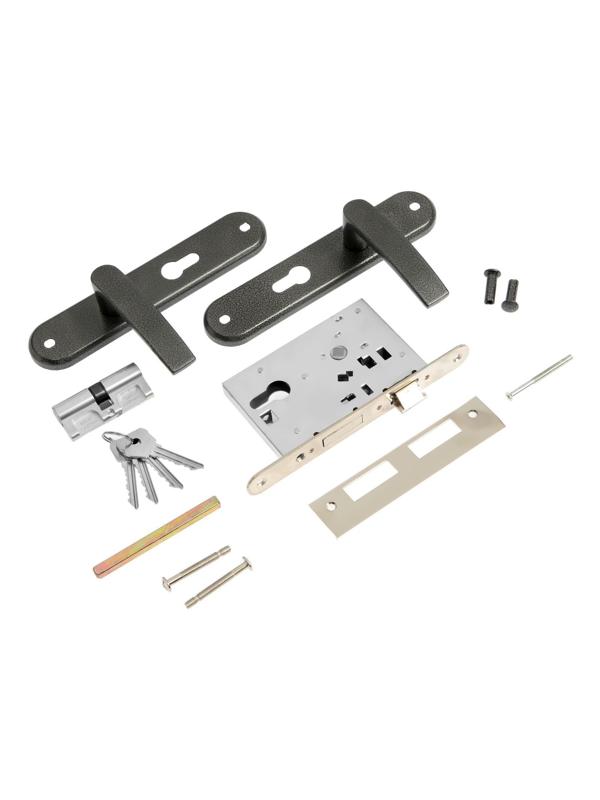 Замок врезной LOCKLAND RD009, с ручкой, цвет графит