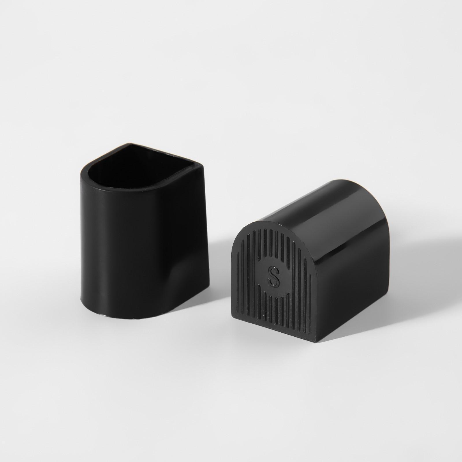 Накаблучники, размер S, 1,5 × 2,2 см, 2 шт, цвет чёрный