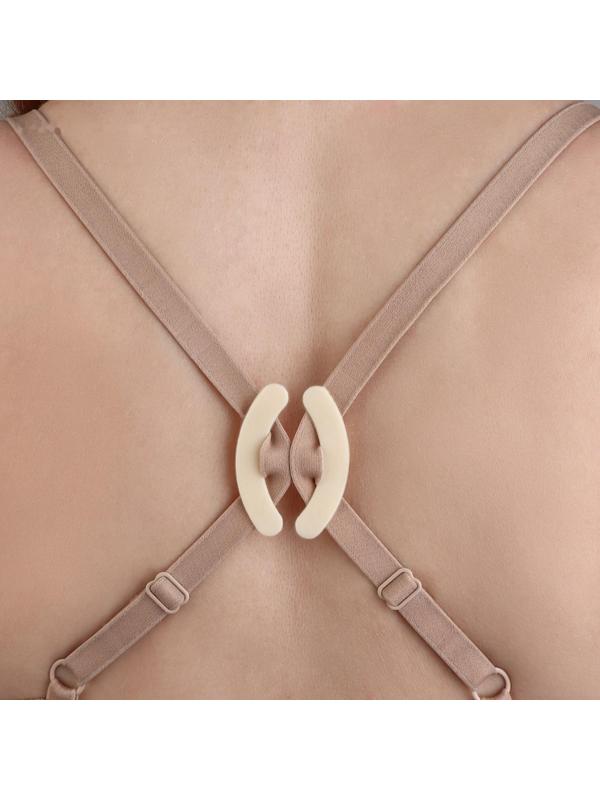 Набор фиксаторов для бретелей, 4,5 × 3,4 см, 3 шт, цвет чёрный/белый/бежевый