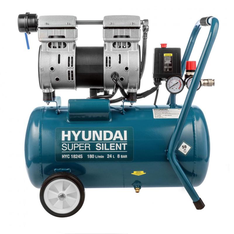 Компрессор поршневой безмасляный HYUNDAI 180л/мин, 24л, 1000Вт (HYC 1824S)