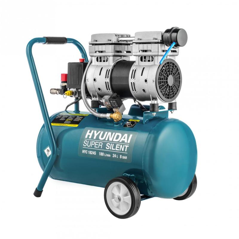 Компрессор поршневой безмасляный HYUNDAI 180л/мин, 24л, 1000Вт (HYC 1824S)