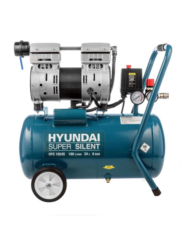 Компрессор поршневой безмасляный HYUNDAI 180л/мин, 24л, 1000Вт (HYC 1824S)