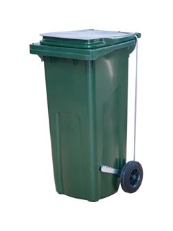 Контейнер-бак мусорный 120л с педальным приводом Г-образ зеленый МКТ 120 ПГ