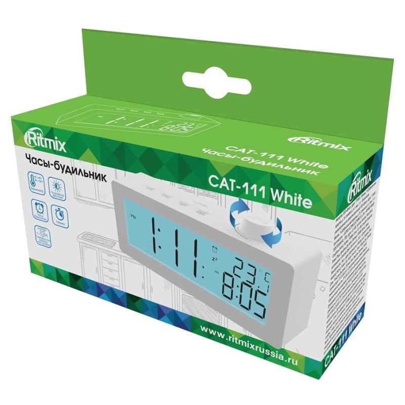 Часы-будильник Ritmix CAT-111 White