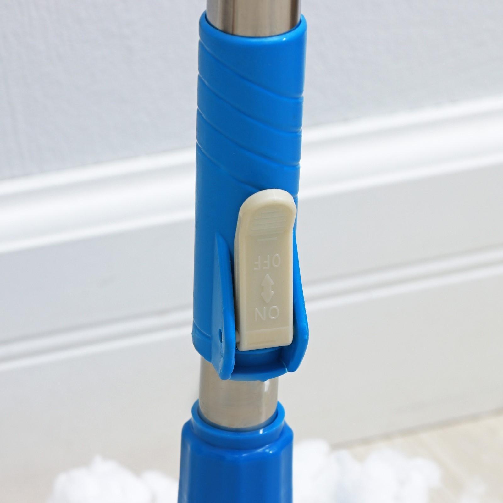 Швабра с отжимом и ведро с металлической центрифугой Доляна, 14 л, запасная насадка из микрофибры, колёсики, цвет МИКС