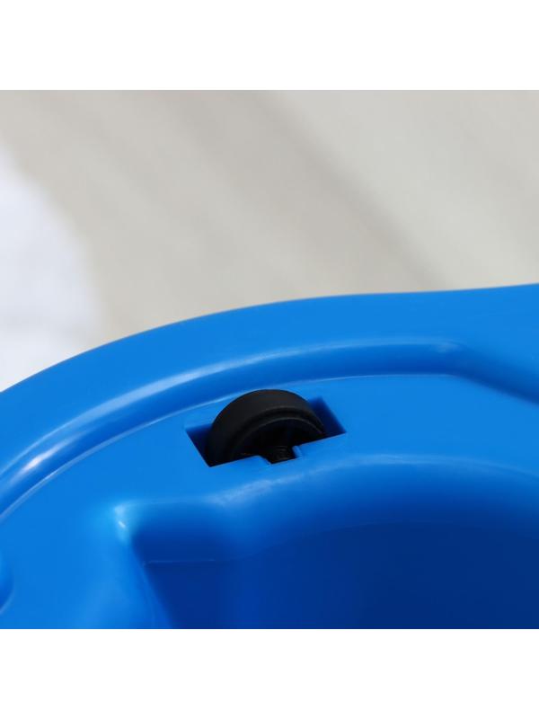 Швабра с отжимом и ведро с металлической центрифугой Доляна, 14 л, запасная насадка из микрофибры, колёсики, цвет МИКС