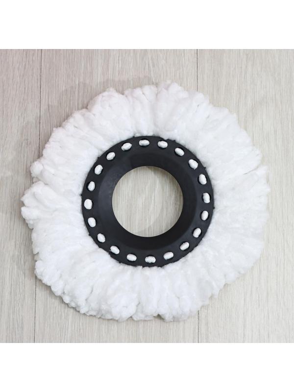 Швабра с отжимом и ведро с металлической центрифугой Доляна, 14 л, запасная насадка из микрофибры, колёсики, цвет МИКС