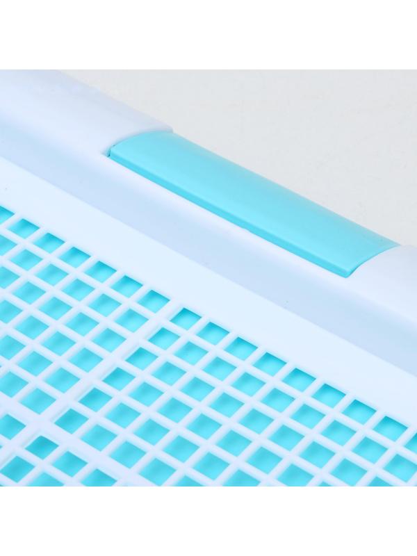 Туалет для собак с сеткой и столбиком, 45 х 35 х 4,5 см, голубой