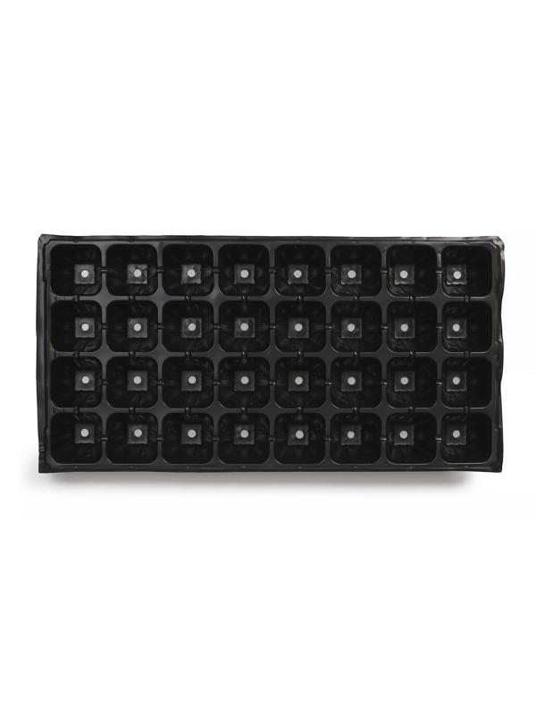 Кассета для рассады, 32 ячейки по 110 мл, чёрная, Greengo