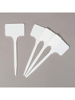 Таблички садовые для маркировки, 15 см, набор 10 шт., пластик, белые, Greengo