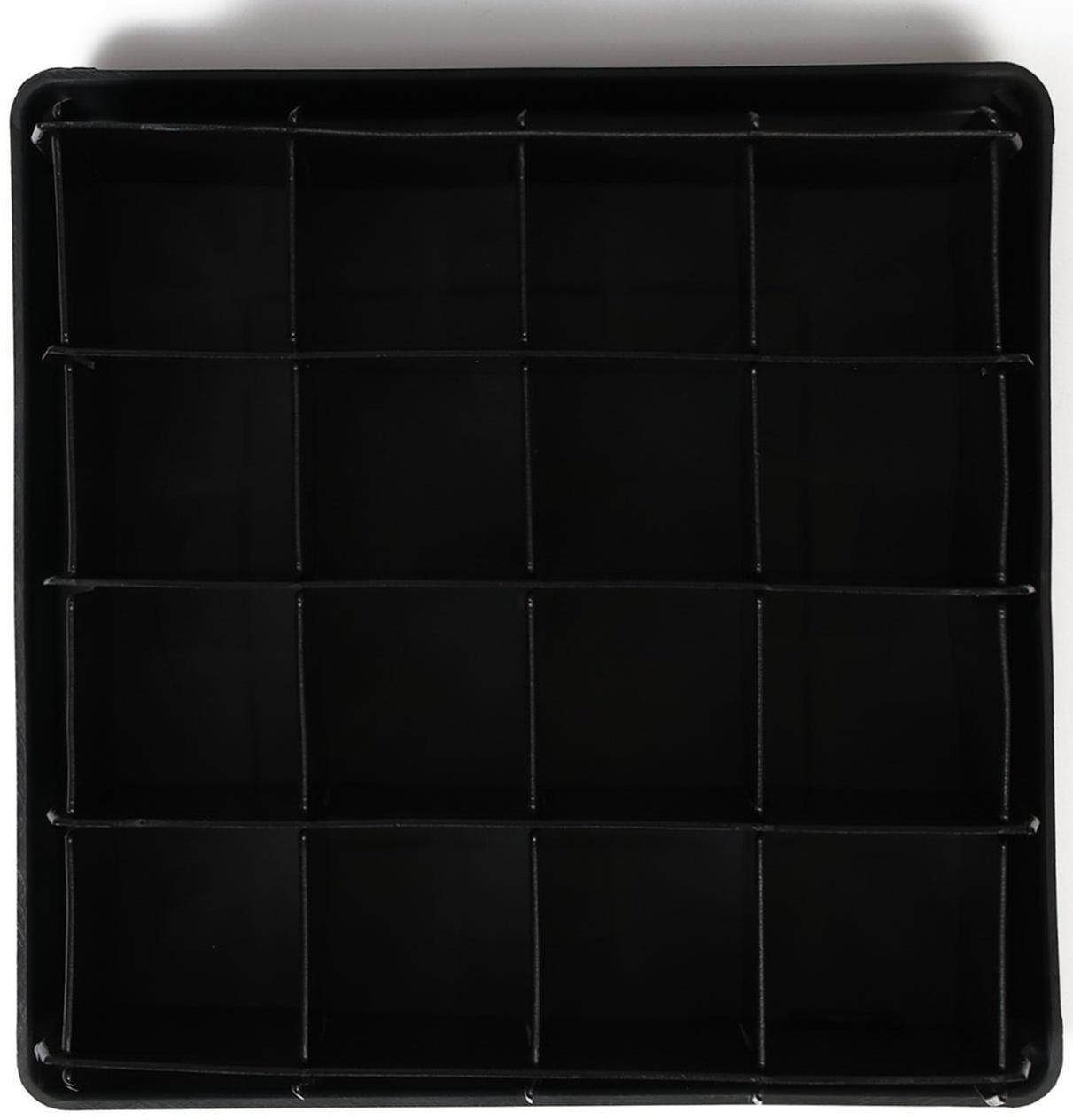 Кассета для рассады, 16 ячеек по 130 мл, с поддоном, чёрная