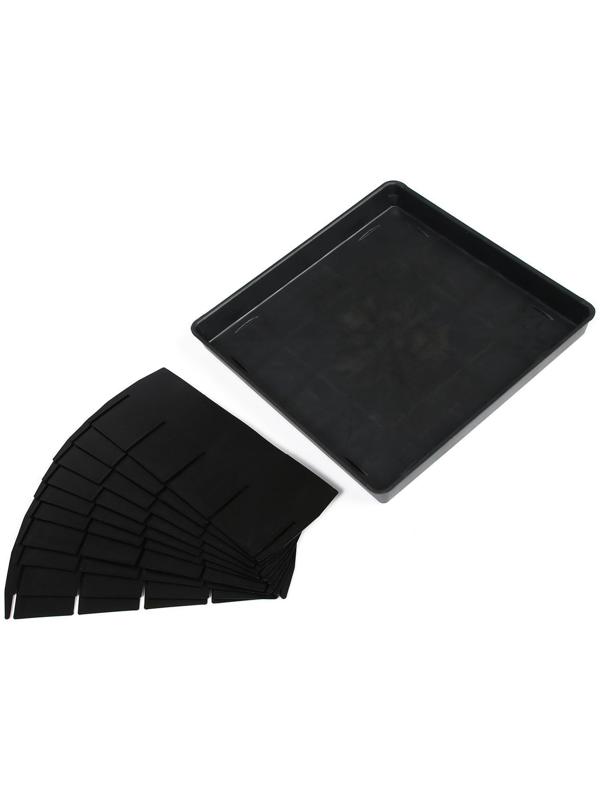 Кассета для рассады, 16 ячеек по 130 мл, с поддоном, чёрная