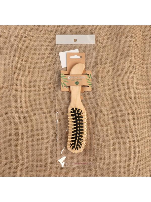 Расчёска массажная, деревянная, 5 × 22 см, цвет «светлое дерево»